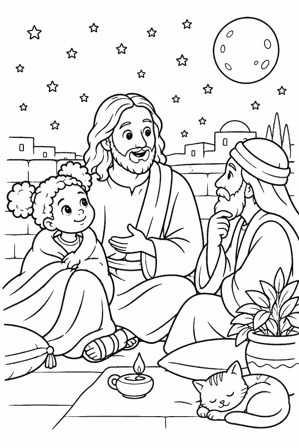 Nicodemos visita Jesus à noite